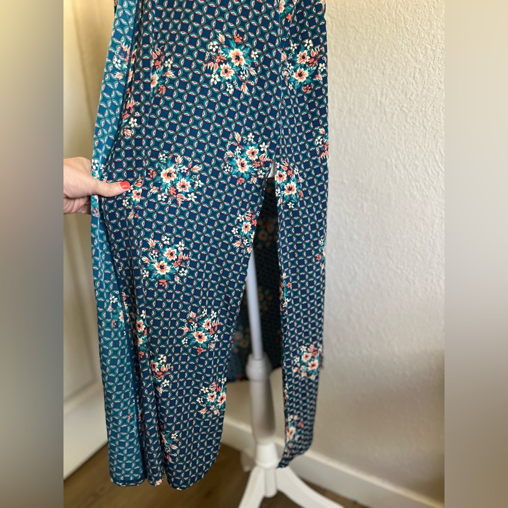 LULAROE JOY Floral Printed Long Kimono Vest EUC - Picture 5 of 12